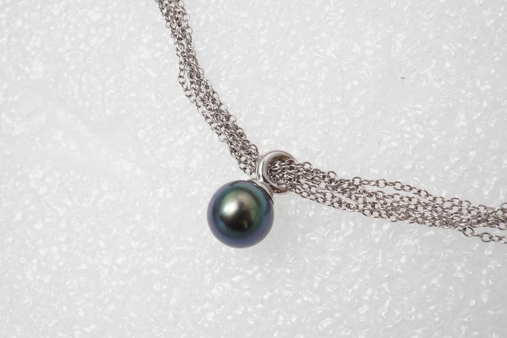Tiffany & Co., a white gold and black cultured pearl necklace, circa 2003